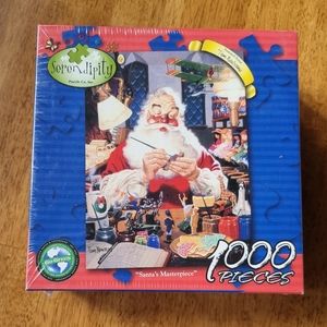 Santa Puzzle 1000 Pcs. “Santa’s Masterpiece” USA 2003 Serendipity Puzzle Co. Inc